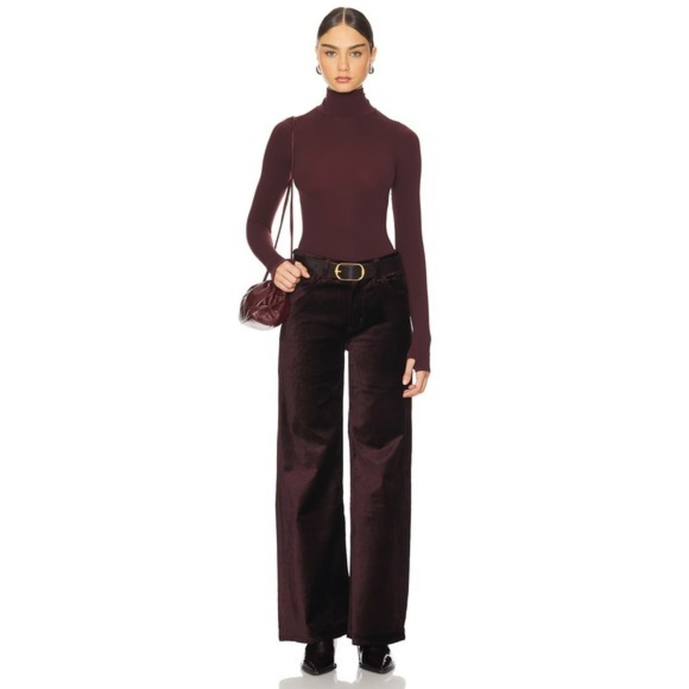Citizens Of Humanity Pants Size 30 Loli Wide Leg Velvet Burgundy‎ Mid Rise Boho